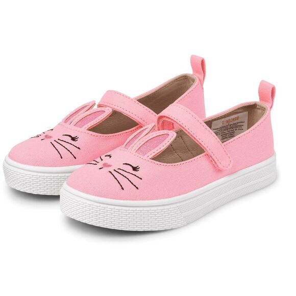 Gymboree Girls Spring Easter Cute Pink Bunny Rabbit Shoes Sneakers Size 1 NEW - Picture 1 of 5